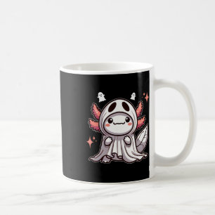 Caneca De Café Cute Kawaii Halloween Ghost Axolotl