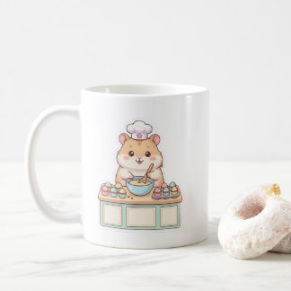 Caneca De Café Cute Kawaii Hamster Chef Assando Cupcakes Café Mu
