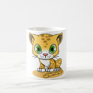 Caneca De Café Cute Kawaii Leopardo Bebê Olhos Grandes Cartoon Ca