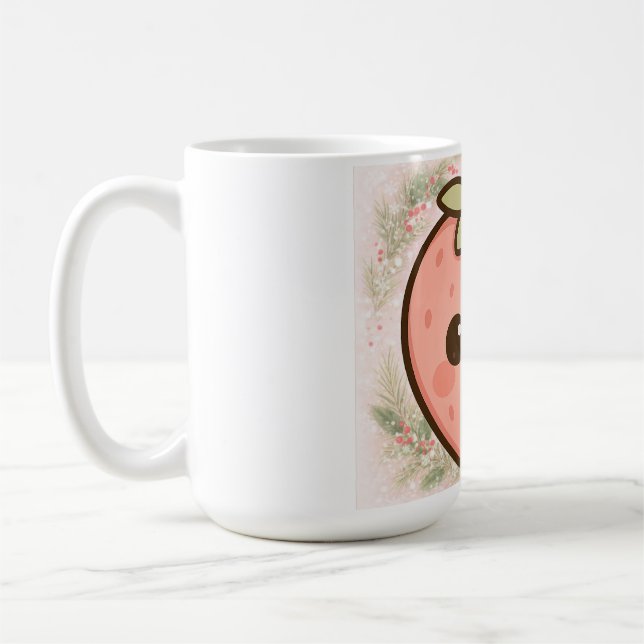 Caneca De Café Cute Kawaii Strawberry Mug (Esquerda)