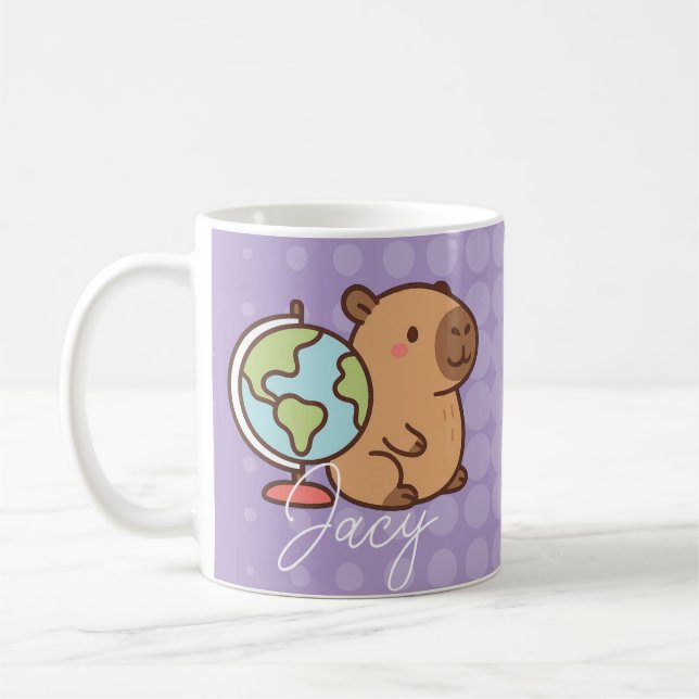 Caneca De Café Cute Kids Capybara School (Esquerda)