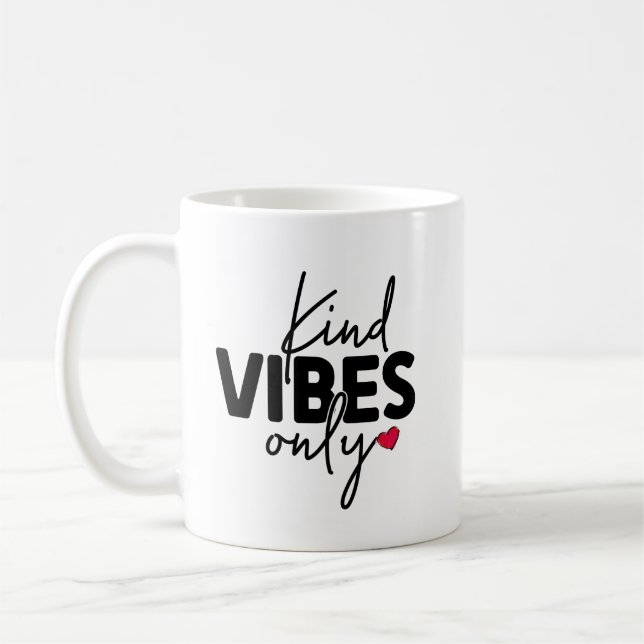 Caneca De Café Cute Kind Vibes Apenas (Esquerda)