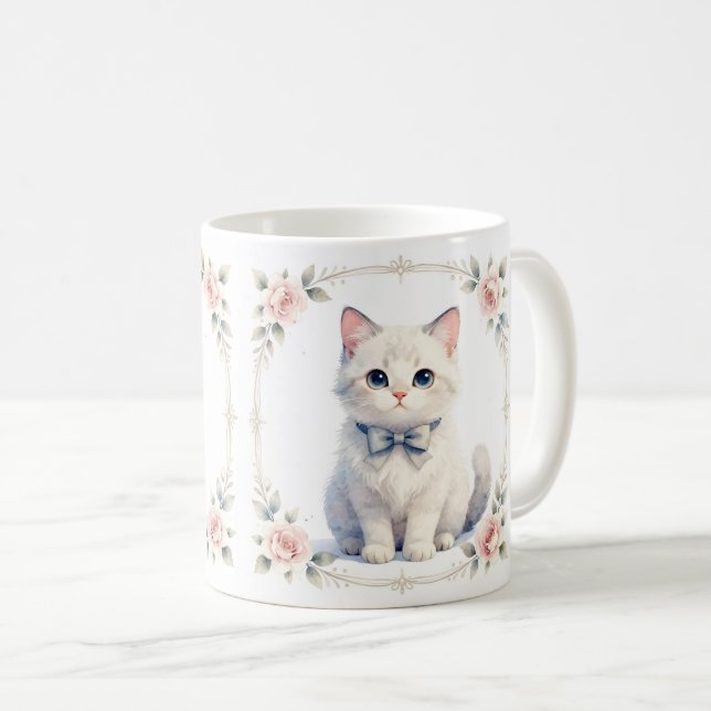Caneca De Café cute kitty cat coffee mug (Frente Esquerda)