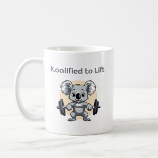 Caneca De Café Cute koala lifting weights - koalified to lift