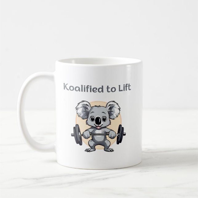 Caneca De Café Cute koala lifting weights - koalified to lift (Esquerda)
