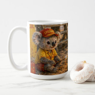 Caneca De Café Cute Koala Salvavidas Resgate na Praia Pôr do Sol