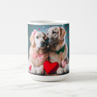 Caneca De Café Cute labrador couple valentine's day