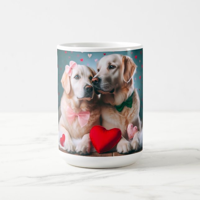 Caneca De Café Cute labrador couple valentine's day (Centro)