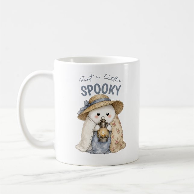 Caneca De Café Cute Lanterna de Fantasma Assustador Halloween Cot (Esquerda)