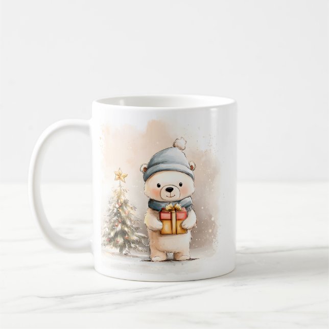 Caneca De Café Cute Little Bear Mug Cozy Winter Gift (Esquerda)