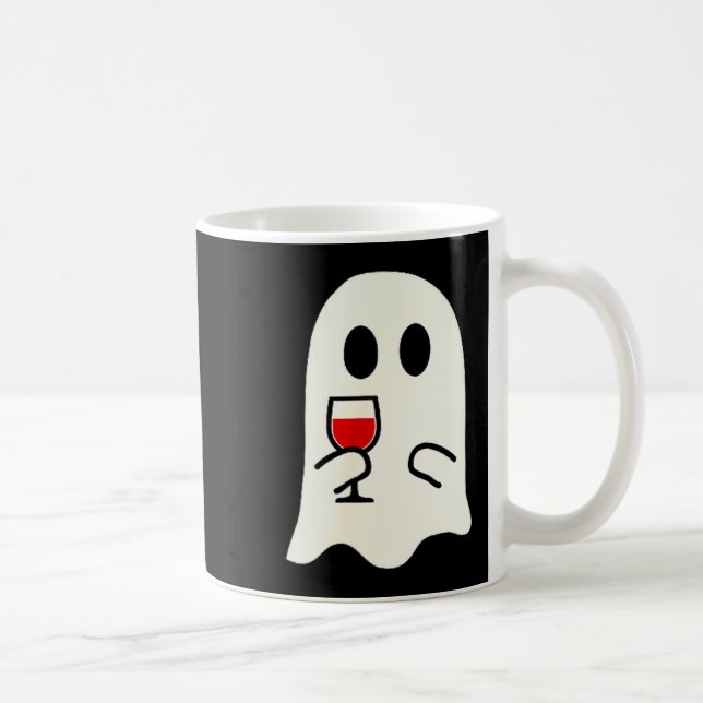 Caneca De Café Cute Little Ghost Red Wine Gl Halloween  (Direita)