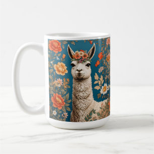 Caneca De Café Cute Llama William Morris Inspirou Floral