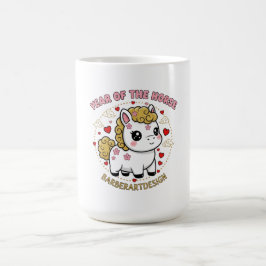 Caneca De Café Cute Lunar Year of the Horse 2026 Floral Heart Cof