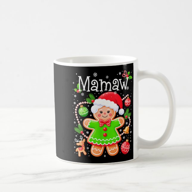Caneca De Café Cute Mamaw Gingerbread Family Matching Christmas C (Direita)