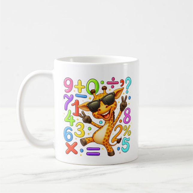 Caneca De Café Cute Maths Giraffe Numbers Mug for Kids (Esquerda)