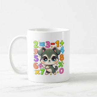 Caneca De Café Cute Maths Puppy Numbers Mug for Kids