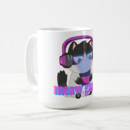Caneca De Café Cute Meow Gamer Cat - Kawaii Gaming Kitten