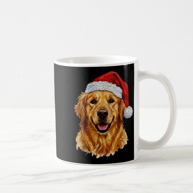 Caneca De Café Cute Merry Christmas Golden Retriever Dog Christma (Direita)