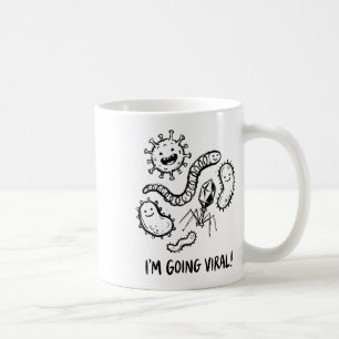 Caneca De Café Cute Microbe Germe Vírus Biologia Professor Humor