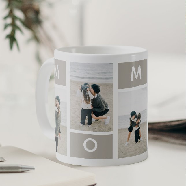 Caneca De Café Cute Minimal MAMÃE 5 x Foto  (Criador carregado)