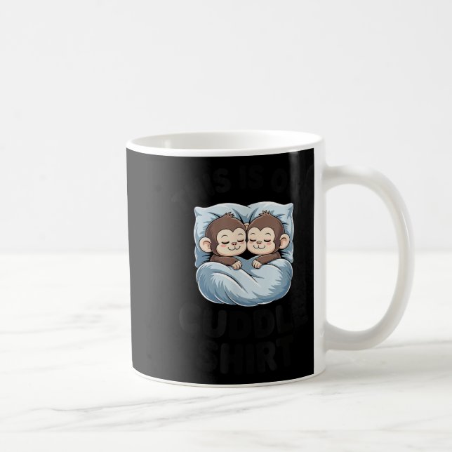Caneca De Café Cute Monkeys Snuggle This Is Our Cuddle  (Direita)