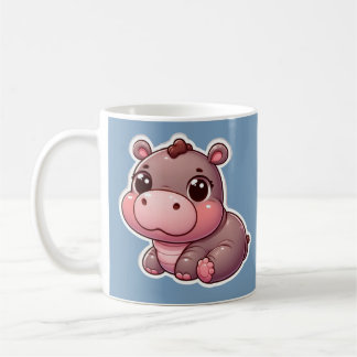Caneca De Café Cute Moo Deng Baby Hippo Mug
