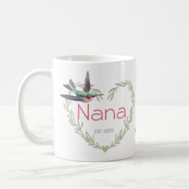 Caneca De Café Cute Nana Heart Hummingbird Verde Ruby Vermelho