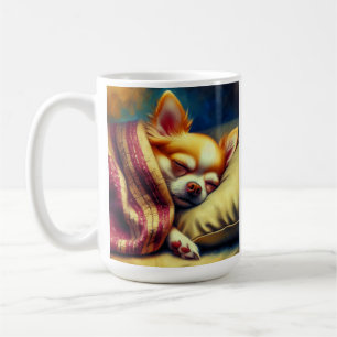 Caneca De Café Cute Napping Chihuahua   Doces Dreams Tea of