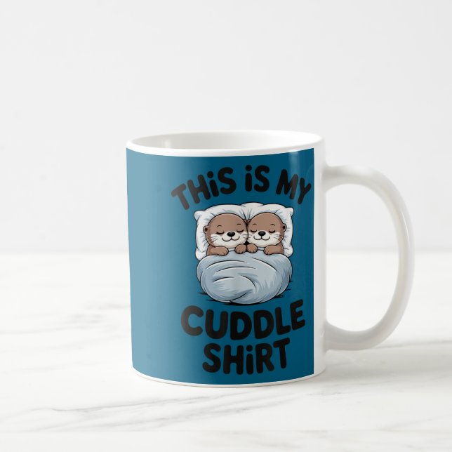 Caneca De Café Cute Otter Couple Snuggle This Is My Cuddle  (Direita)