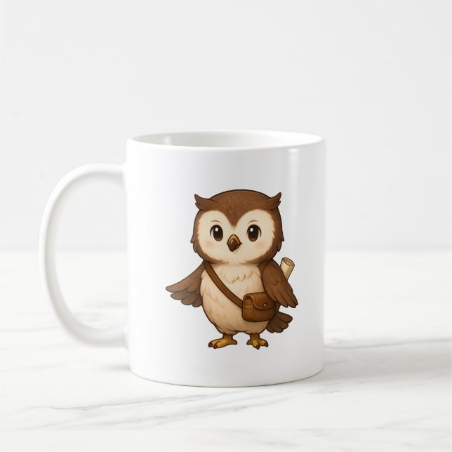 Caneca De Café Cute Owl Illustration – Okojo and Friends Illust (Esquerda)