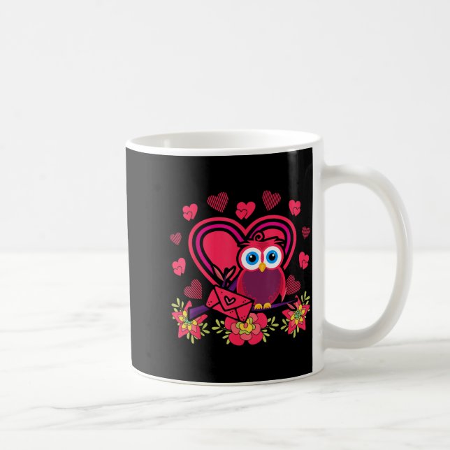 Caneca De Café Cute Owl Valentines Day Gift Bird Owl  (Direita)