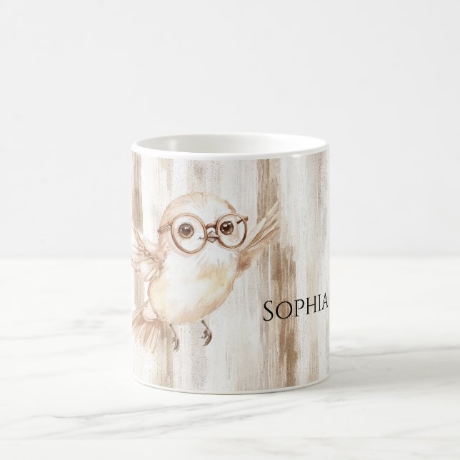 Caneca De Café Cute Owl with Glasses  (Centro)