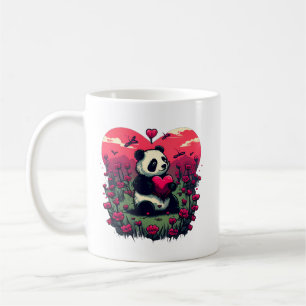 Caneca De Café Cute Panda Segurando Coração - Presente de Dia de