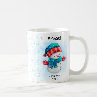 Caneca De Café Cute penguin Personalized Name Christmas