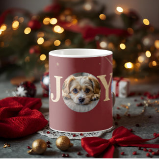 Caneca De Café cute personalized holiday dog pet photos 