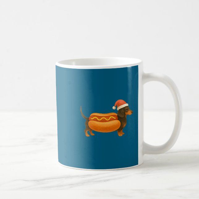 Caneca De Café Cute Petite Christmas Funny Hot Dog Dachshund Prem (Direita)