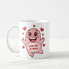 Caneca De Café Cute Pink Monster Love You So Much Art