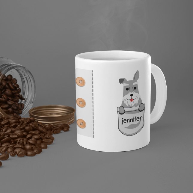 Caneca De Café Cute Pocket Puppy Miniature Schnauzer Adicionar O  (Criador carregado)
