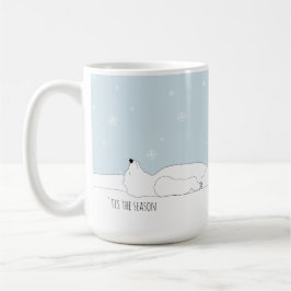 Caneca De Café Cute Polar Bear 'tis the season Customizable