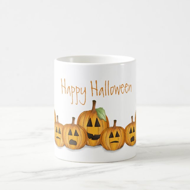 Caneca De Café Cute Pumpkin Cuínico de Halloween Jack O'Lanternas (Centro)