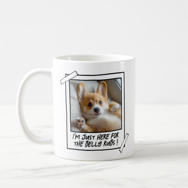Caneca De Café Cute Puppy Aqui para a Belly Rubs Corgi (Esquerda)