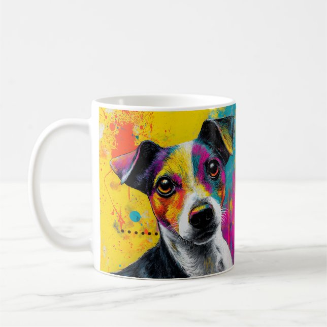 Caneca De Café Cute Puppy Funny Dog Mixed Media Animal Pet (Esquerda)