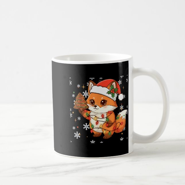 Caneca De Café Cute Racoon Lights Tree Cake Funny Xmas Merry Chri (Direita)