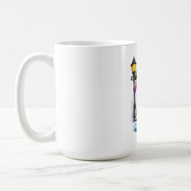 Caneca De Café Cute Rainbow Bunny with Umbrella Design (Esquerda)