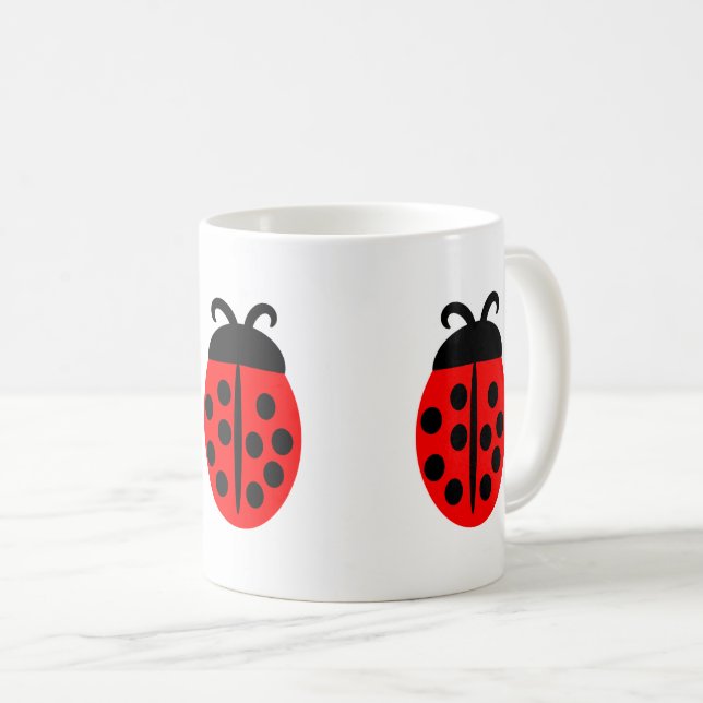 Caneca De Café Cute Red Ladybug (Frente Esquerda)