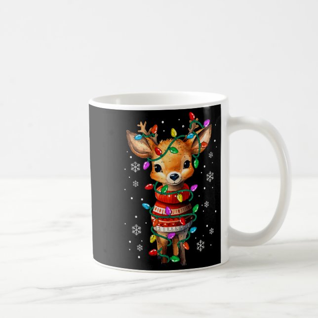 Caneca De Café Cute Reindeer Christmas Lights Santa Xmas Pjm Wome (Direita)