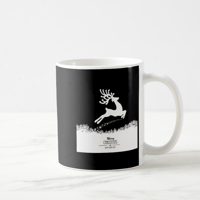 Caneca De Café Cute Reindeer Merry Xmas Merry Christmas Happy New (Direita)
