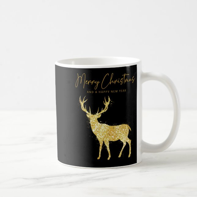 Caneca De Café Cute Reindeer Merry Xmas Merry Christmas Happy New (Direita)