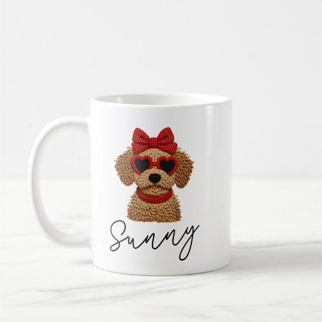 Caneca De Café Cute RN Crochet Dog Valentine’s Day  (Esquerda)