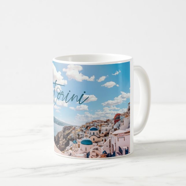 Caneca De Café Cute Santorini - Grécia Mug (Frente Esquerda)